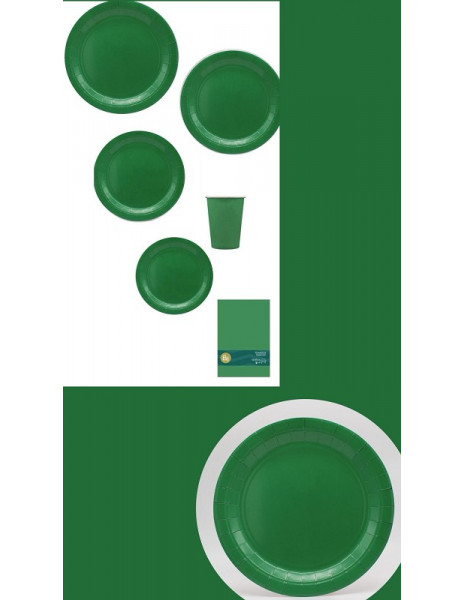 PIATTO IN CARTA  CM 27 VERDE PZ 15