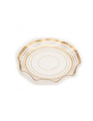VASSOIO ROTONDO ONDULATO ORO